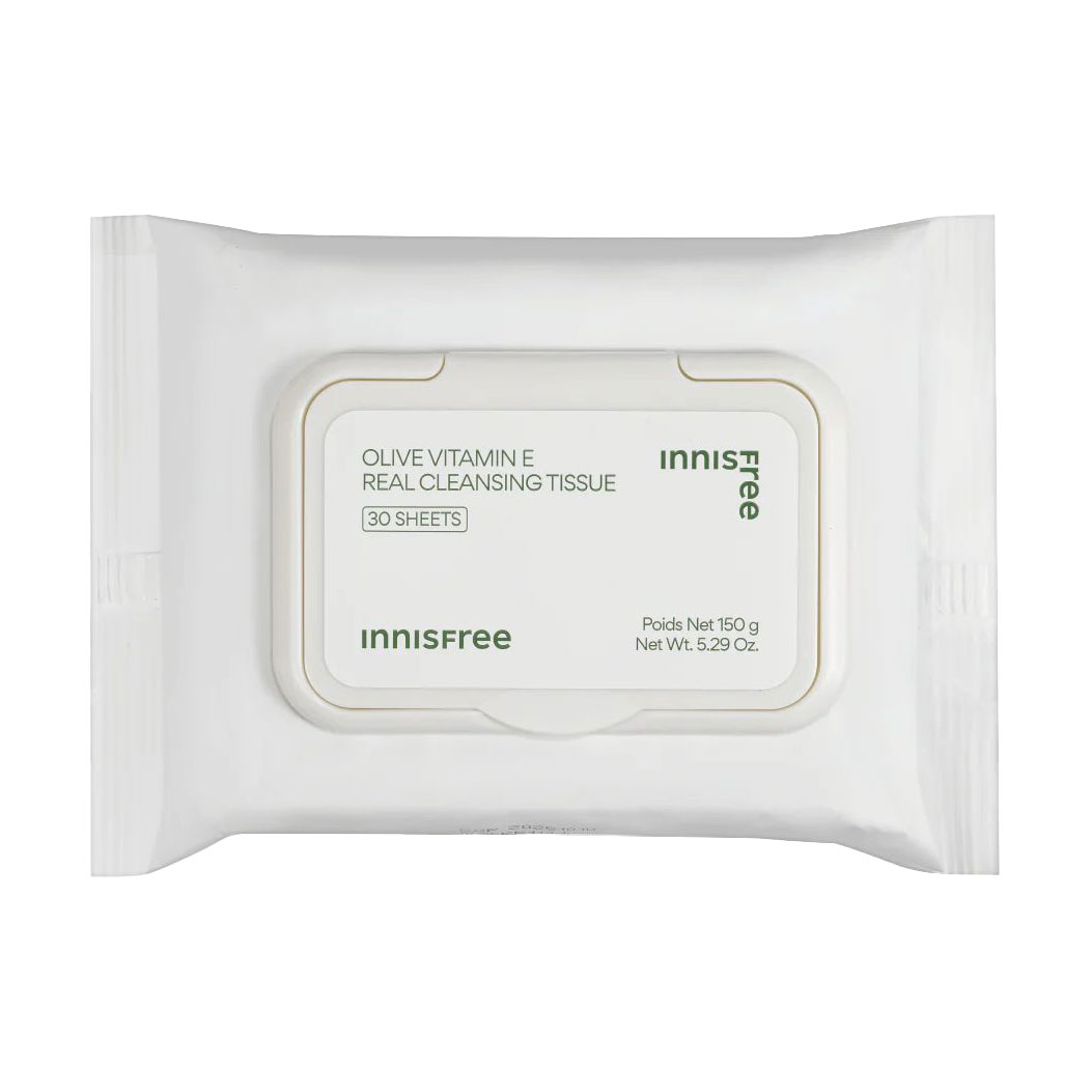 Очищувальні серветки для обличчя Innisfree Olive Vitamin E Real Cleansing Tissue, 30 шт